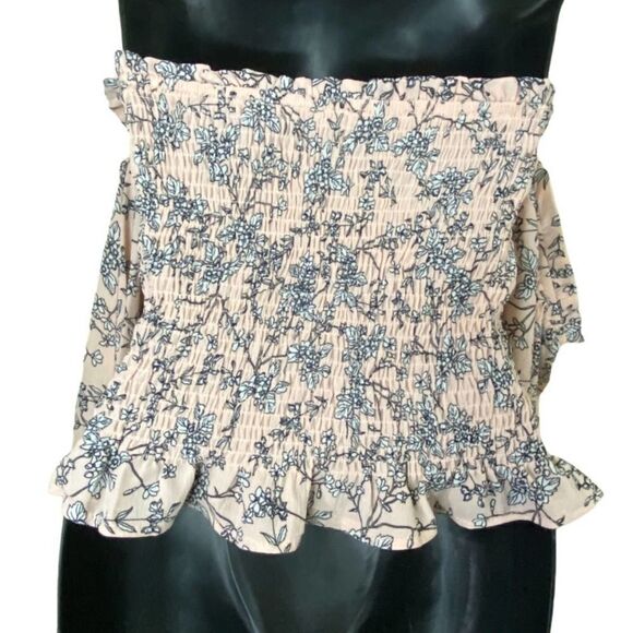 Parisian Sexy Floral Shirred Off Shoulder Top Size 14 - Picture 7 of 13